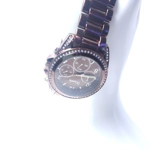 Xanadu Brown Metal Rhinestone  Watch